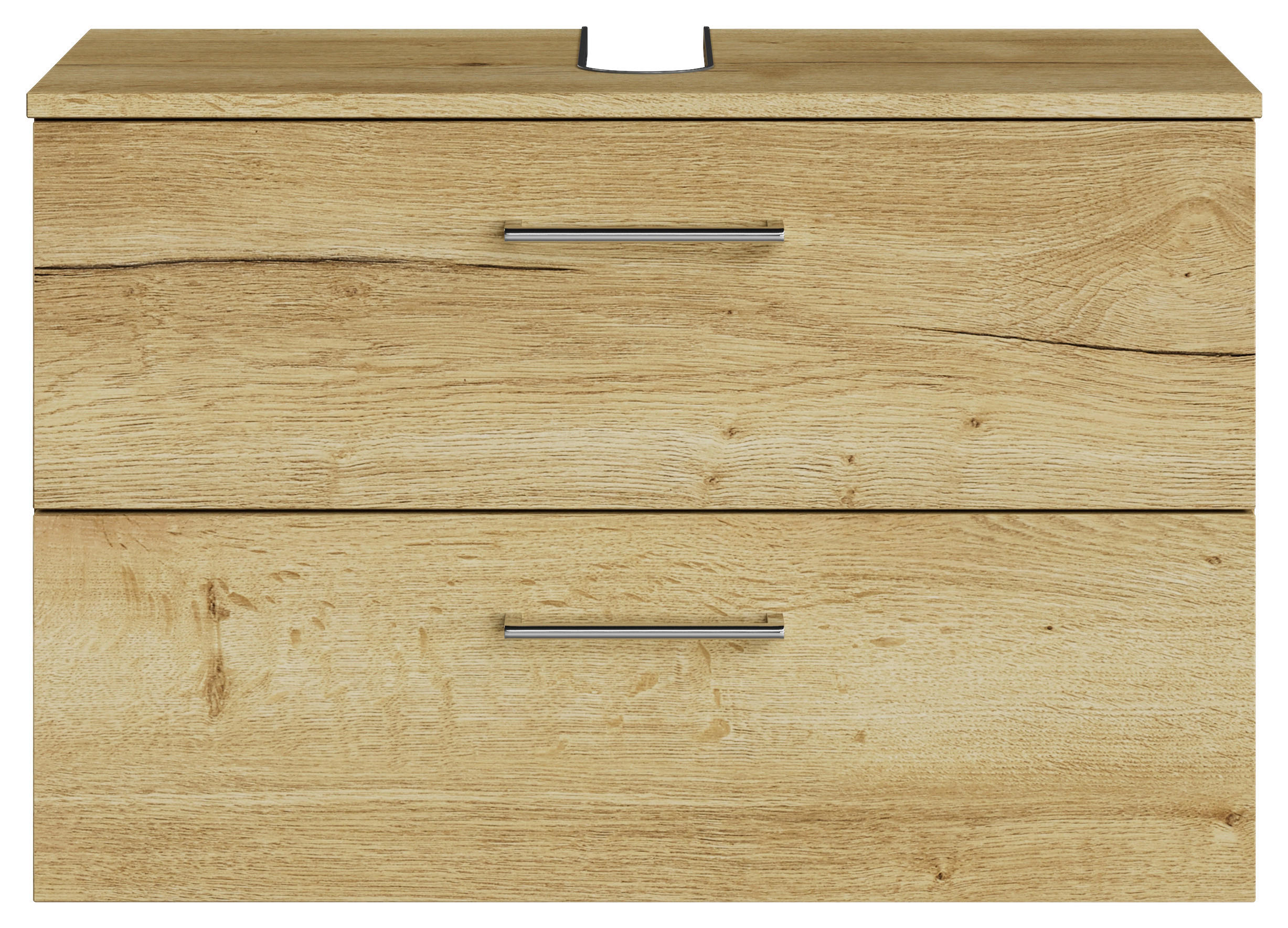 WASCHBECKENUNTERSCHRANK 75/49,8/38,3 cm  - Chromfarben/Wildeiche, KONVENTIONELL, Holzwerkstoff/Metall (75/49,8/38,3cm) - Sadena