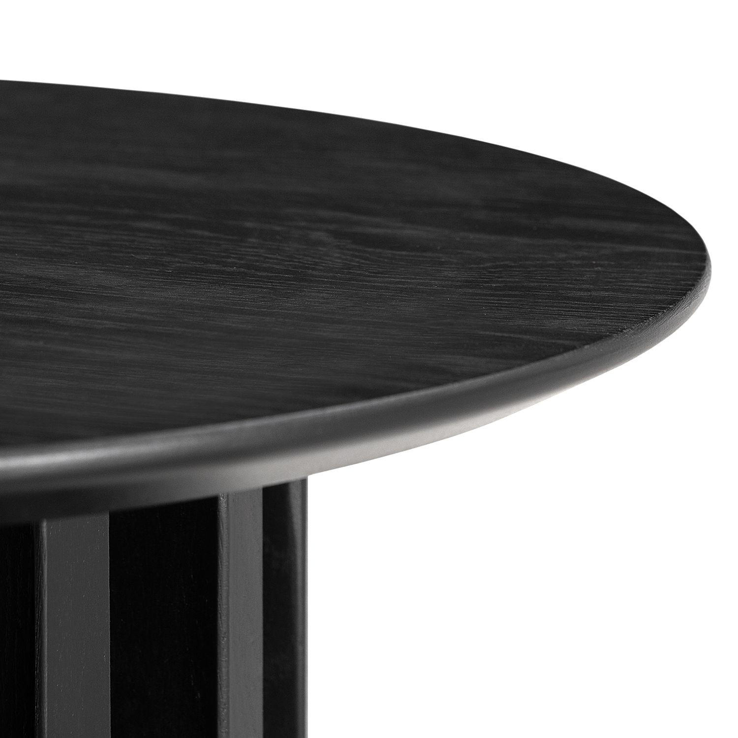 BEISTELLTISCH 50/50/40 cm Eiche furniert, massiv Schwarz rund  - Schwarz, MODERN, Holz/Holzwerkstoff (50/50/40cm) - home24