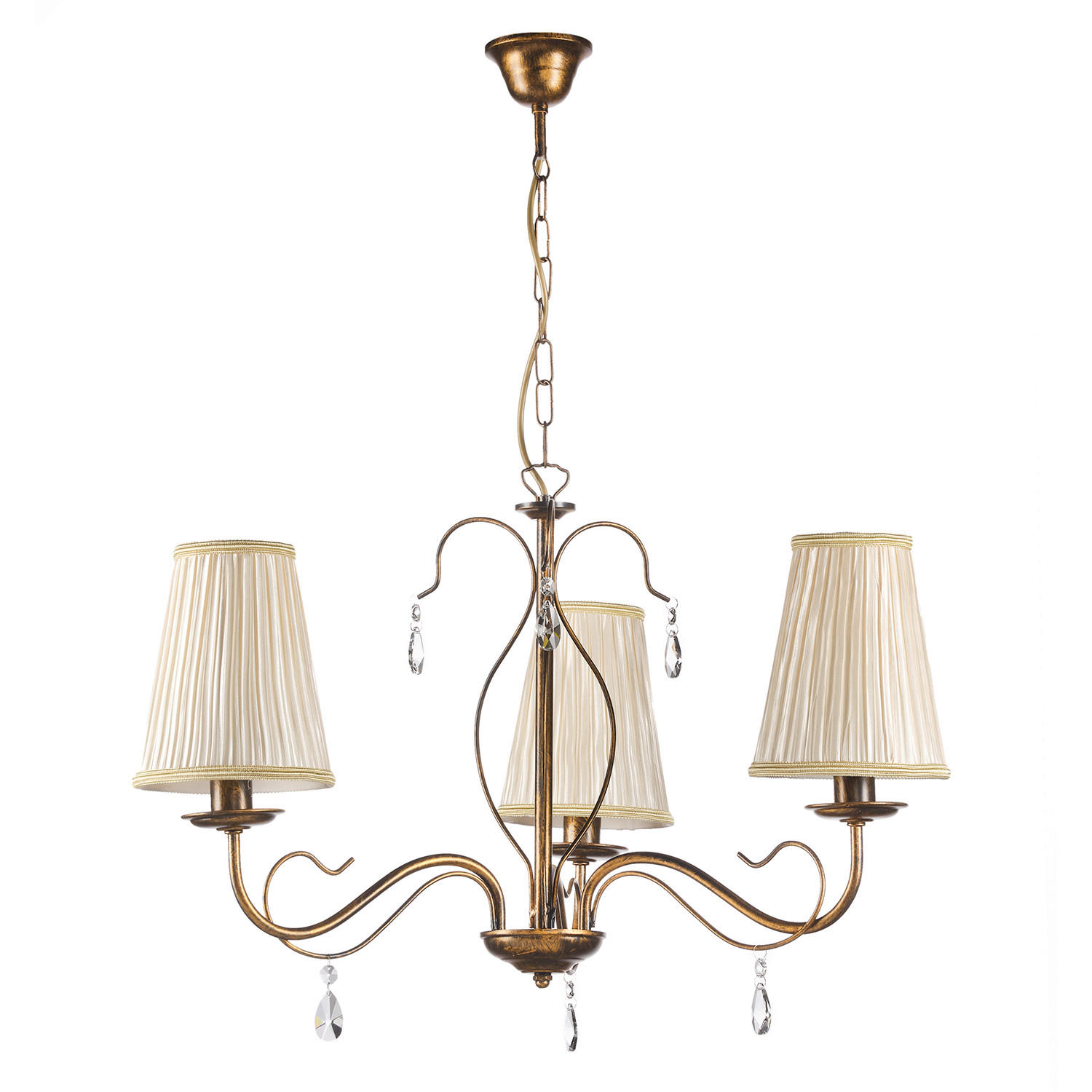 KRONLEUCHTER 60/60/100 cm   - Cognac, KONVENTIONELL, Glas/Textil (60/60/100cm)