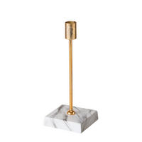 LJUSSTAKE FÖR STAVLJUS  - vit/guldfärgad, Basics, metall/sten (9/9/12cm) - Ambia Home