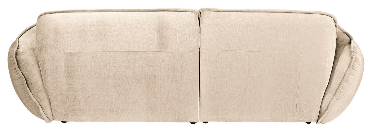ECKSOFA in Chenille Creme  - Creme/Schwarz, Modern, Kunststoff/Textil (269/184cm) - Trendmanufaktur