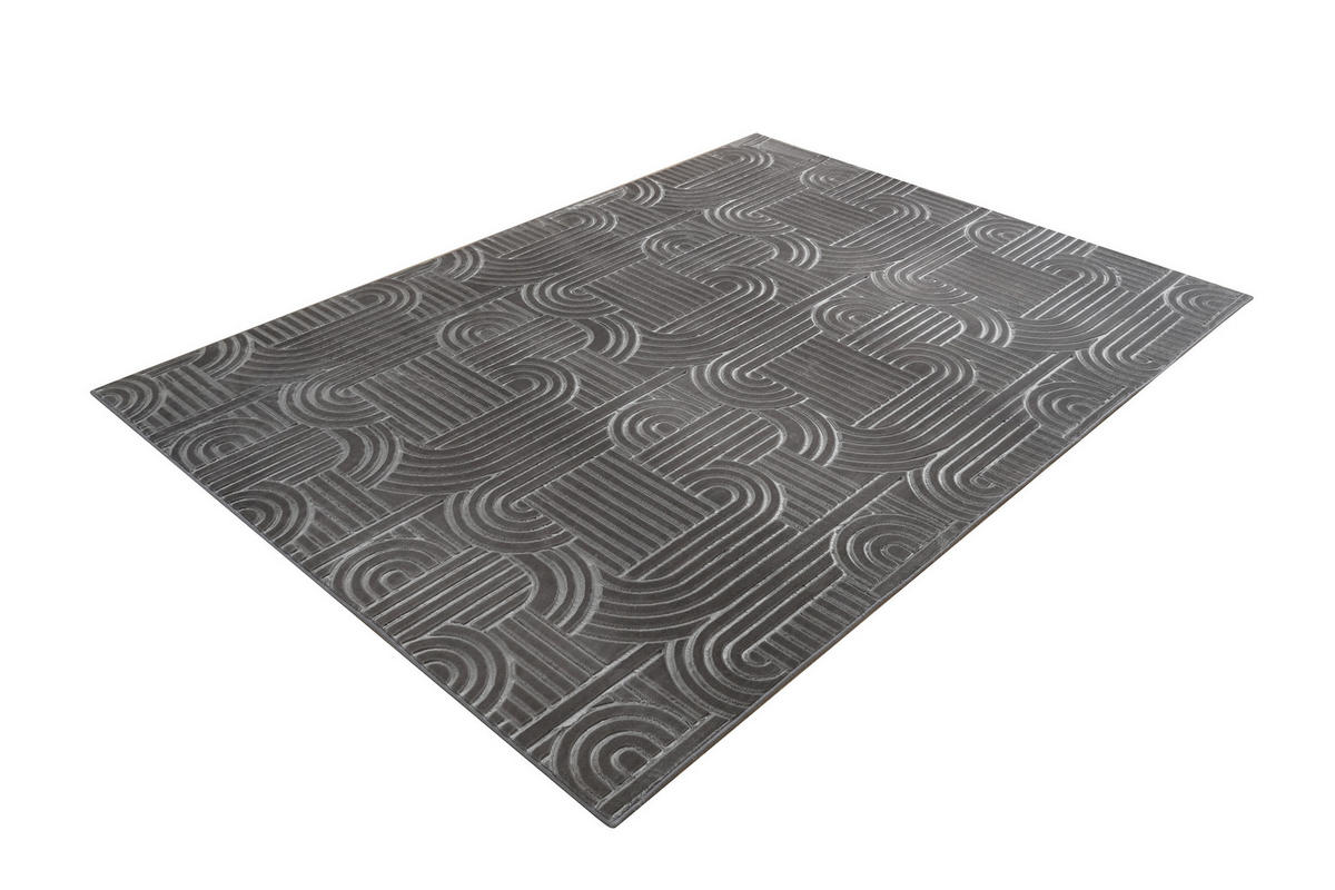 FLACHWEBETEPPICH  Wohnzimmer 160/220 cm Calma Anthrazit rechteckig  - Anthrazit, Basics, Textil (160/220cm) - Kayoom