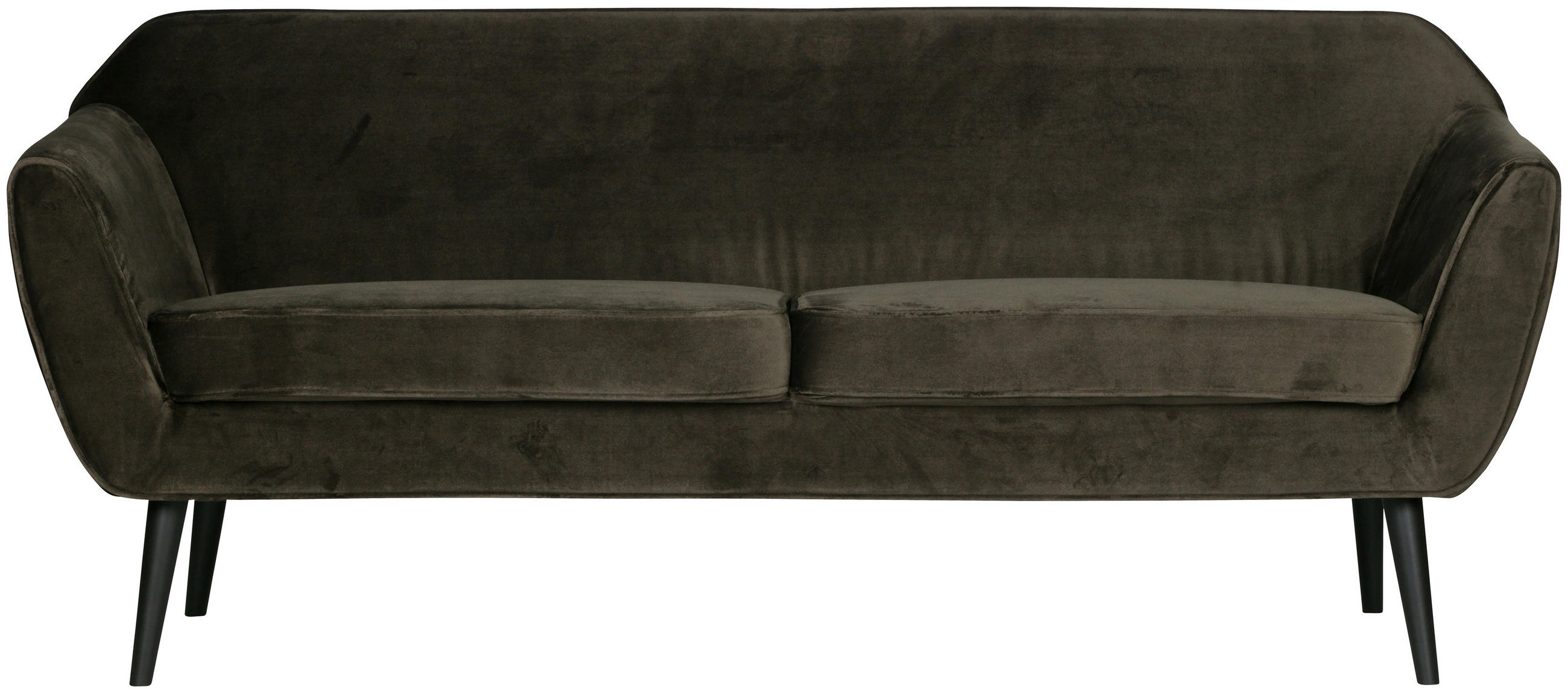 SOFA Rocco Samt Grün  - Schwarz/Grün, Design, Holz/Textil (187/75/82cm) - Livetastic