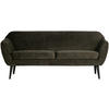 SOFA Rocco Samt Grün  - Schwarz/Grün, Design, Holz/Textil (187/75/82cm) - Livetastic