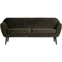 SOFA Rocco Samt Grün  - Schwarz/Grün, Design, Holz/Textil (187/75/82cm) - Livetastic