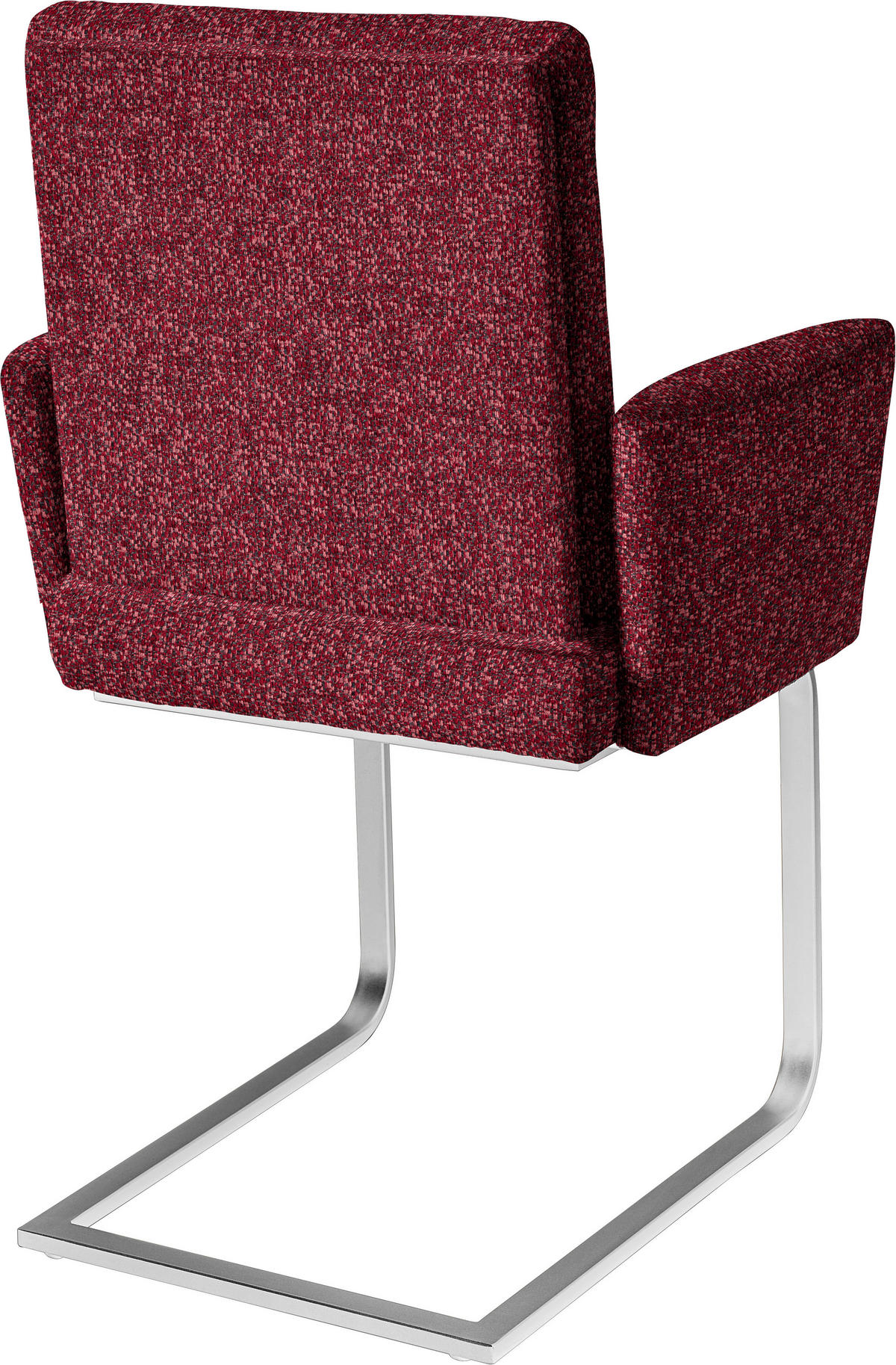 ARMLEHNSTUHL  in Stahl Chenille  - Chromfarben/Rot, Design, Textil/Metall (56/92/60cm) - Dieter Knoll