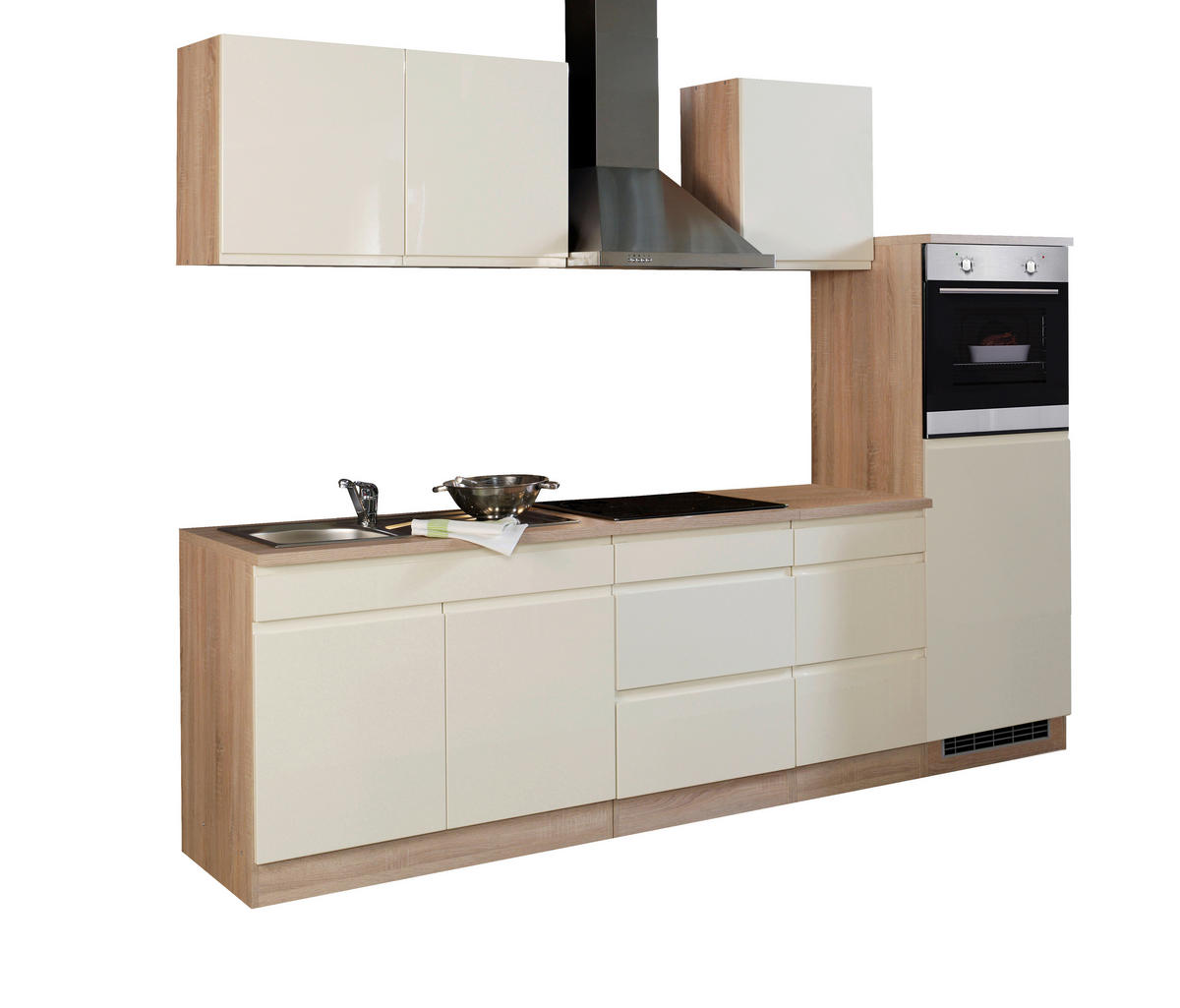 KÜCHENBLOCK 270 cm   in Creme, Sonoma Eiche  - Eichefarben/Creme, Basics, Holzwerkstoff (270cm) - Held