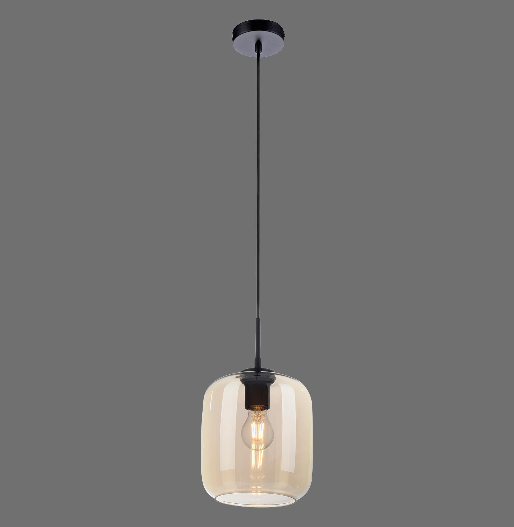 HÄNGELEUCHTE 19/19/150 cm - Schwarz, Design, Kunststoff/Metall (19/19/150cm) - Paul Neuhaus