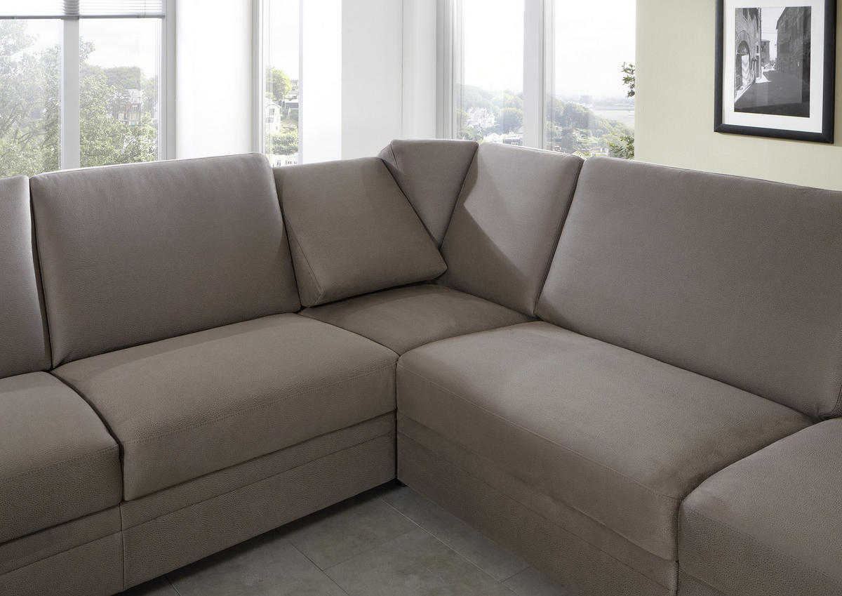 WOHNLANDSCHAFT Braun  - Braun, Design, Holz/Textil (241/319/163cm) - Beldomo System