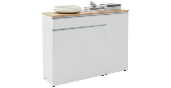 SIDEBOARD 135/102/41 cm in Weiß - Eichefarben/Silberfarben, Design, Holz/Holzwerkstoff (135/102/41cm) - Dieter Knoll