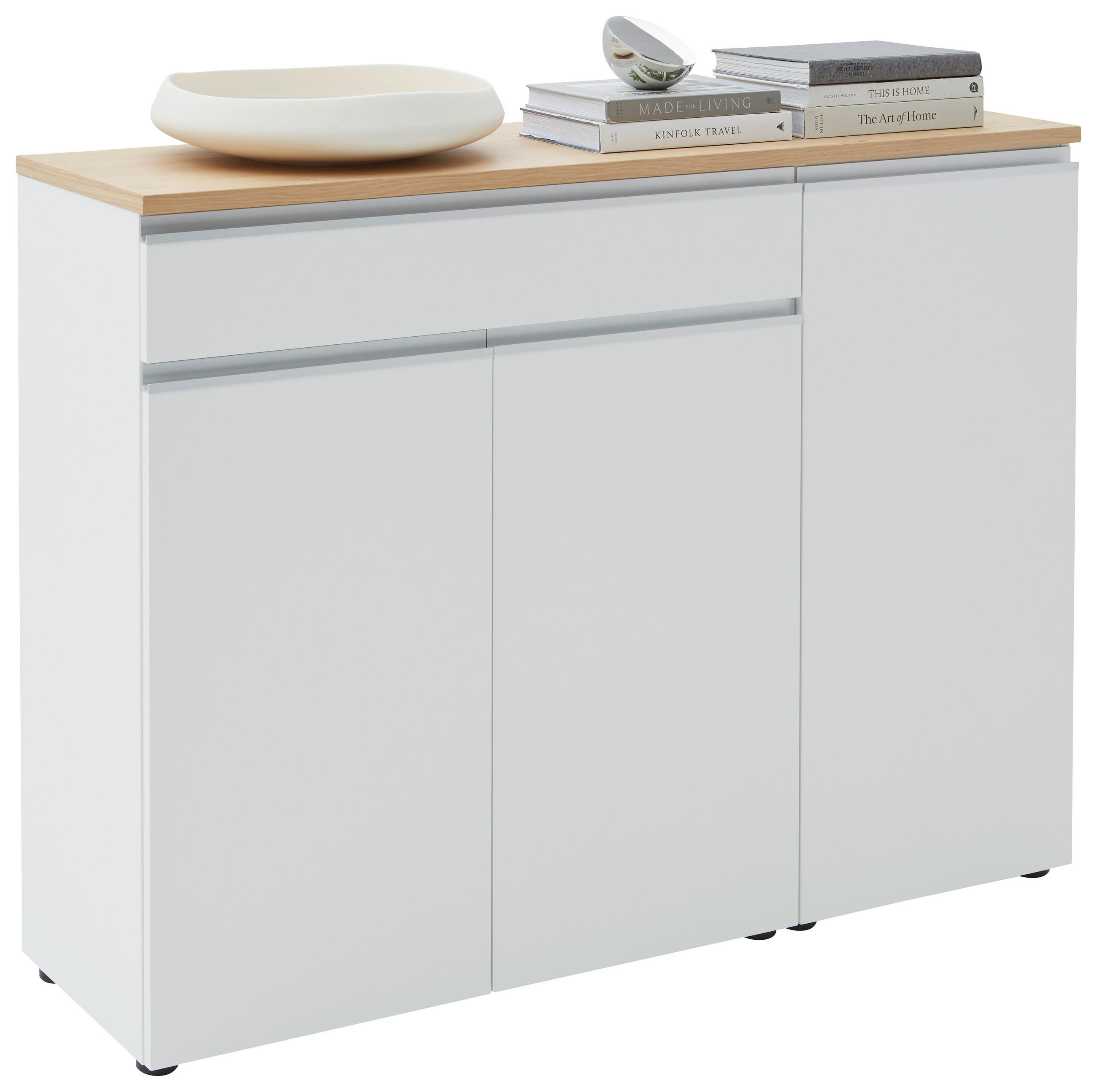 Dieter Knoll Sideboard Weiß, Eiche 135x102x41 cm