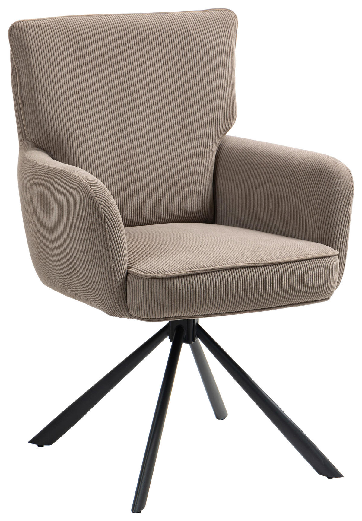 ARMLEHNSTUHL  in Cord  - Schwarz/Braun, KONVENTIONELL, Textil/Metall (60/95/67cm) - MID.YOU