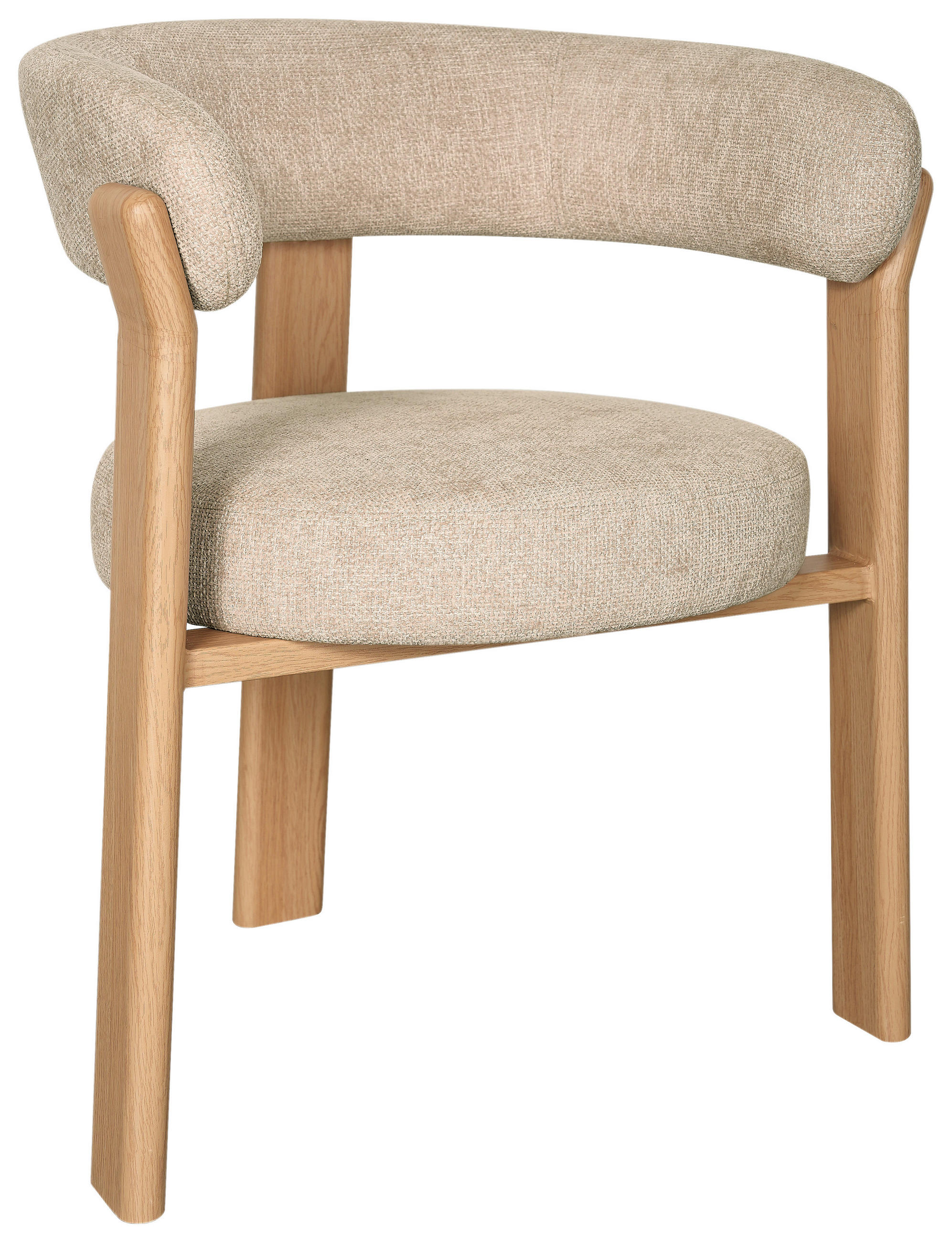 ARMLEHNSTUHL   Webstoff  Eichefarben, Beige  - Eichefarben/Beige, MODERN, Textil/Metall (62/74/56,5cm) - Livetastic