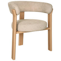 ARMLEHNSTUHL   Webstoff  Eichefarben, Beige  - Eichefarben/Beige, MODERN, Textil/Metall (62/74/56,5cm) - Livetastic