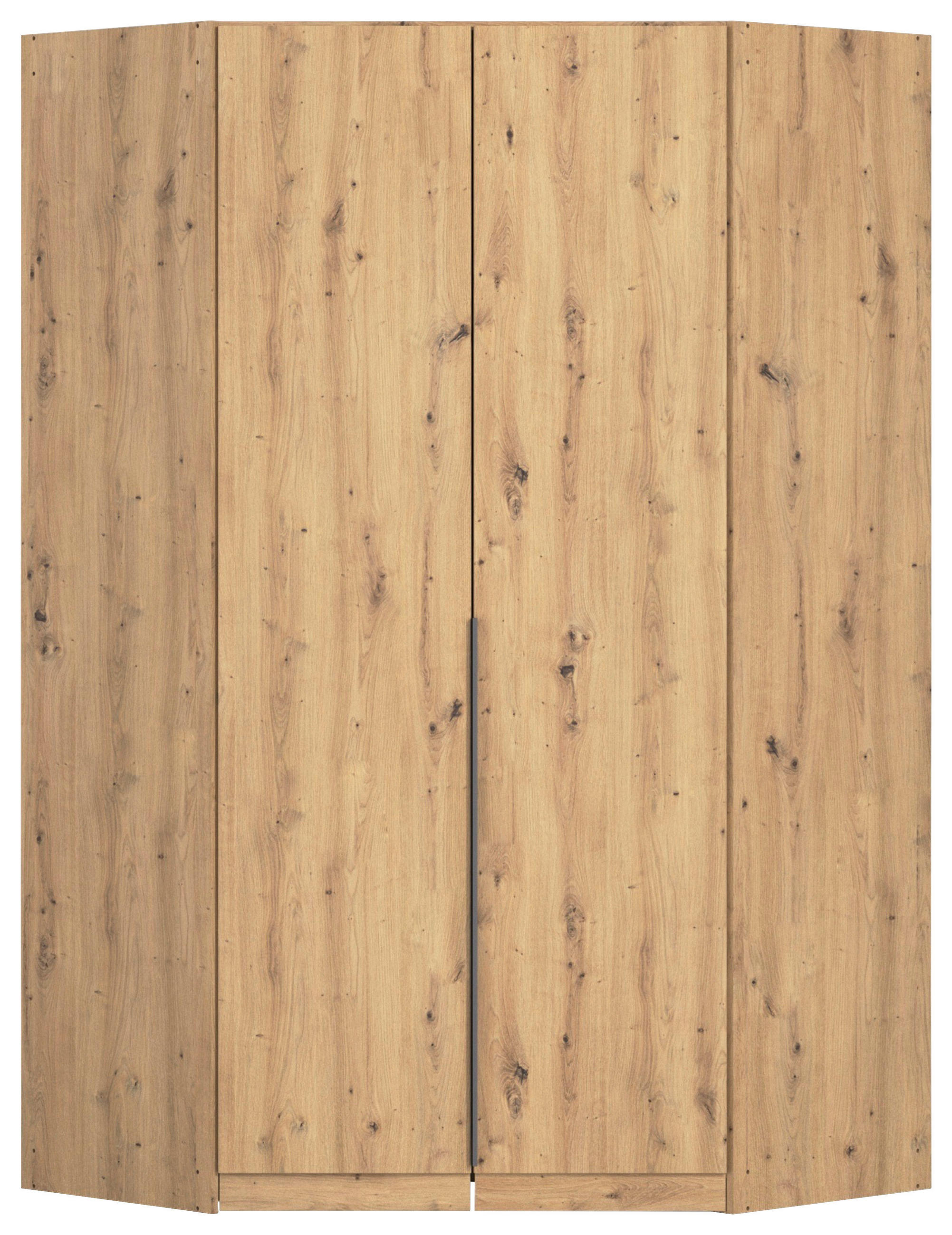 Rauch Möbel Eckkleiderschrank Rauch Alabama Dunkelgrau, Eiche Artisan 117x229x117 cm