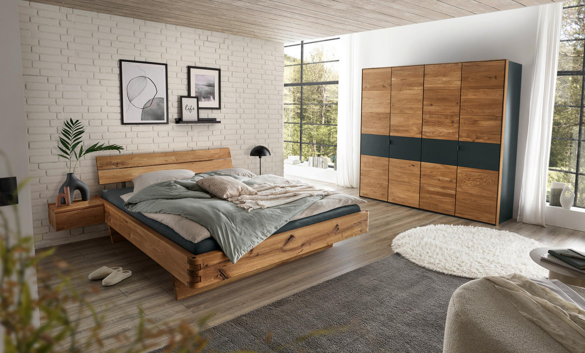 DREHTÜRENSCHRANK Anthrazit, Wildeiche  - Wildeiche/Anthrazit, Natur, Holz/Holzwerkstoff (245/218/60cm) - Valnatura