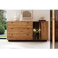 SIDEBOARD Anthrazit, Eichefarben  179/86/44 cm  - Eichefarben/Anthrazit, Natur, Glas/Holz (179/86/44cm) - Linea Natura