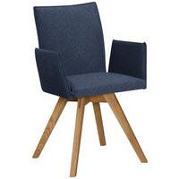 ARMLEHNSTUHL  in Samt  - Eichefarben/Dunkelblau, Konventionell, Holz/Textil (60/91/61cm) - Moderano