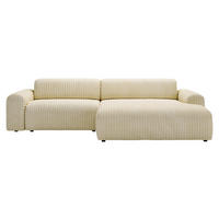 ECKSOFA in Cord Beige  292/178 cm  - Beige/Schwarz, Design, Kunststoff/Textil (292/178cm) - home24