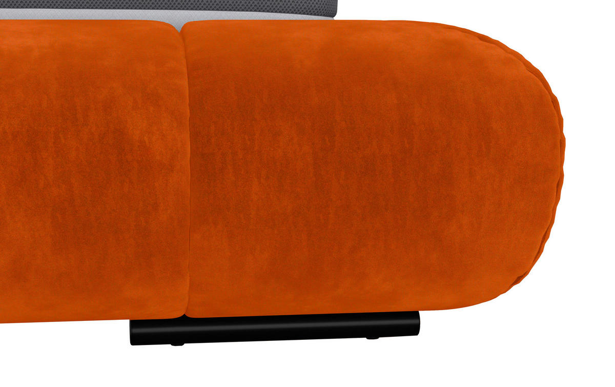 POLSTERBETT 160/200 cm,  in Bernsteinfarben,  - Bernsteinfarben/Schwarz, Design, Textil/Metall (160/200cm) - Belluti