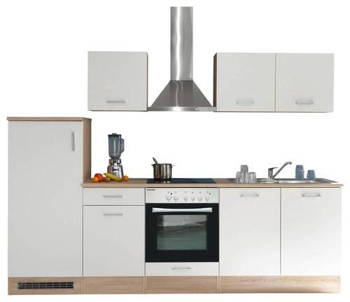MODULKÖK UTAN VITVAROR 270 cm   i vit, ekfärgad  - vit/stålfärgad, Basics, trämaterial/plast (270cm) - Respekta