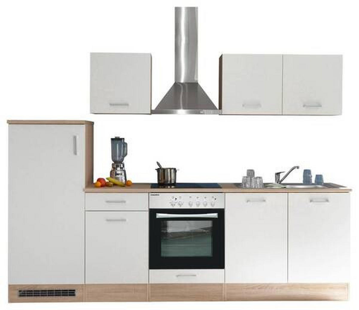 KÜCHENLEERBLOCK 270 cm   in Weiß, Eichefarben  - Edelstahlfarben/Eichefarben, Basics, Holzwerkstoff/Kunststoff (270cm) - Respekta
