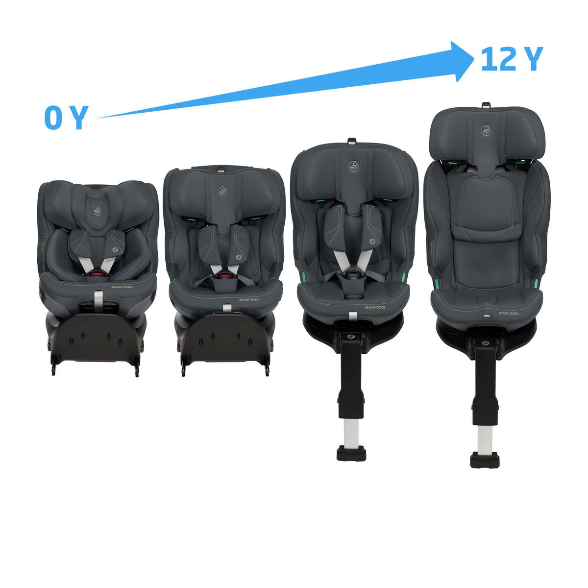 KINDERAUTOSITZ  - Dunkelgrau, Basics, Kunststoff/Textil (44/56,5/63cm) - Maxi-Cosi