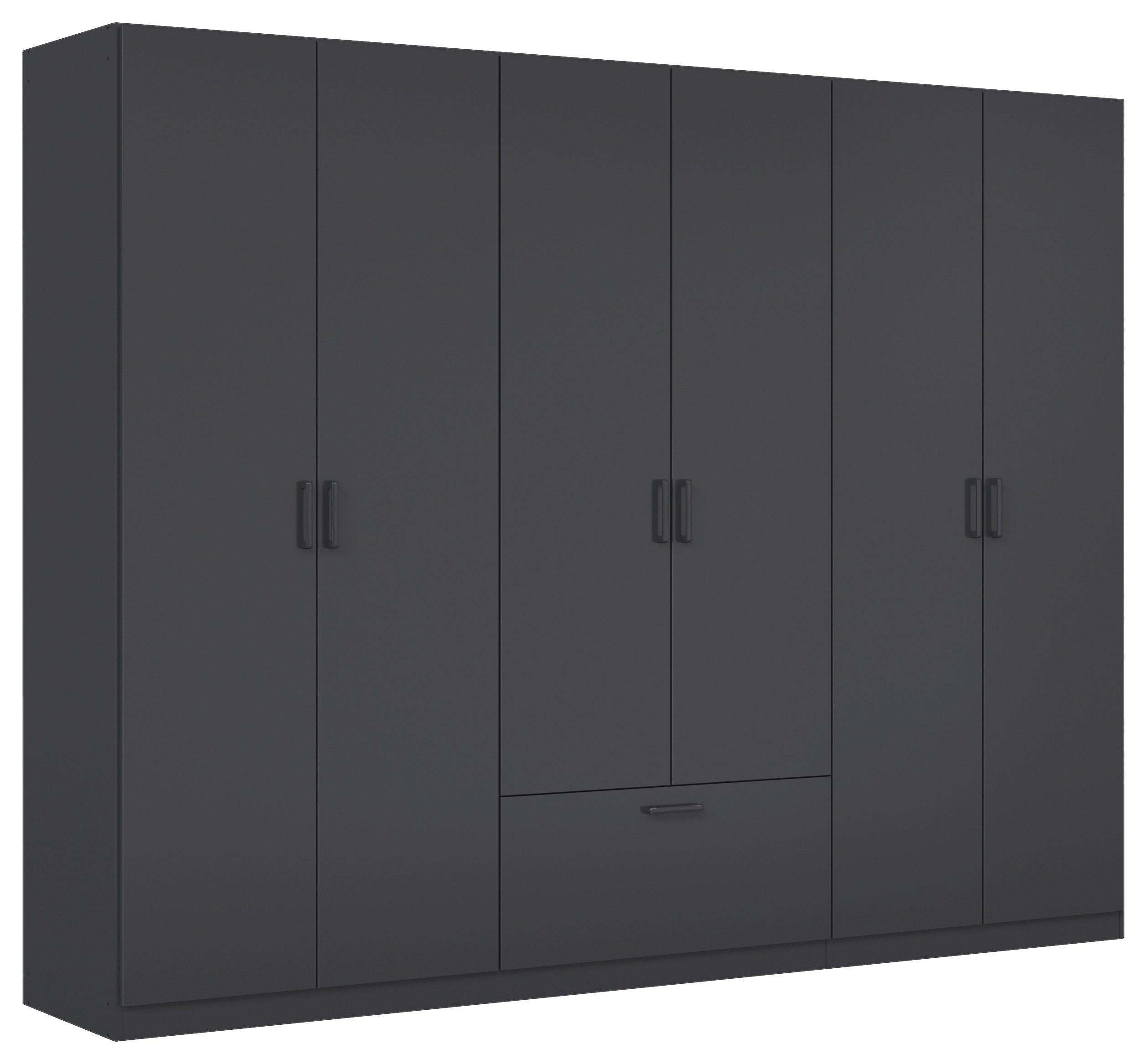 KLEIDERSCHRANK 271/210/54 cm 6-türig Grau  - Grau, Basics, Holzwerkstoff/Metall (271/210/54cm) - Boxxx