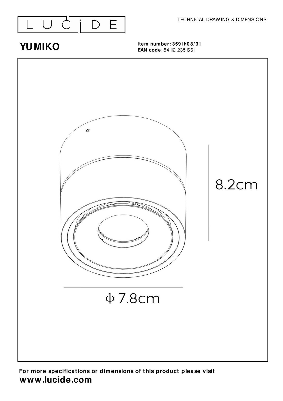 LED-STRAHLER - Weiss, Konventionell (7.8/7.8/8.2cm) - Lucide