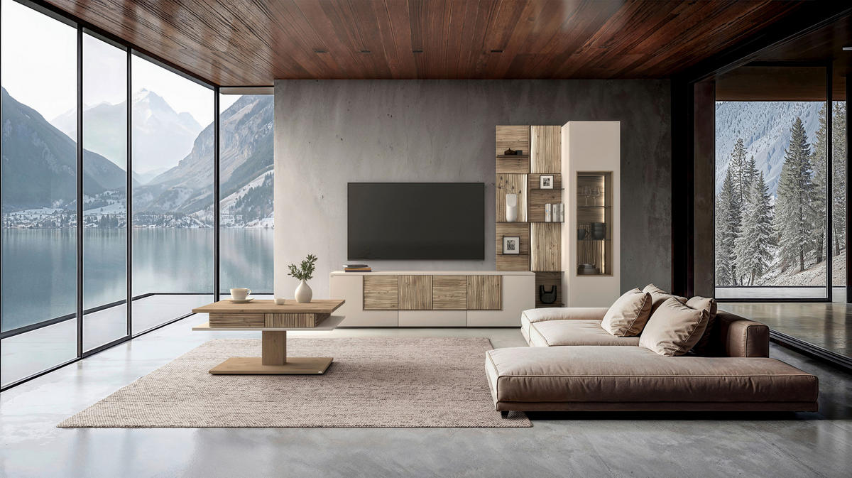 LOWBOARD Taupe, Wildeiche  191,9/52/44,9 cm  - Taupe/Wildeiche, Design, Holz/Holzwerkstoff (191,9/52/44,9cm) - Voglauer