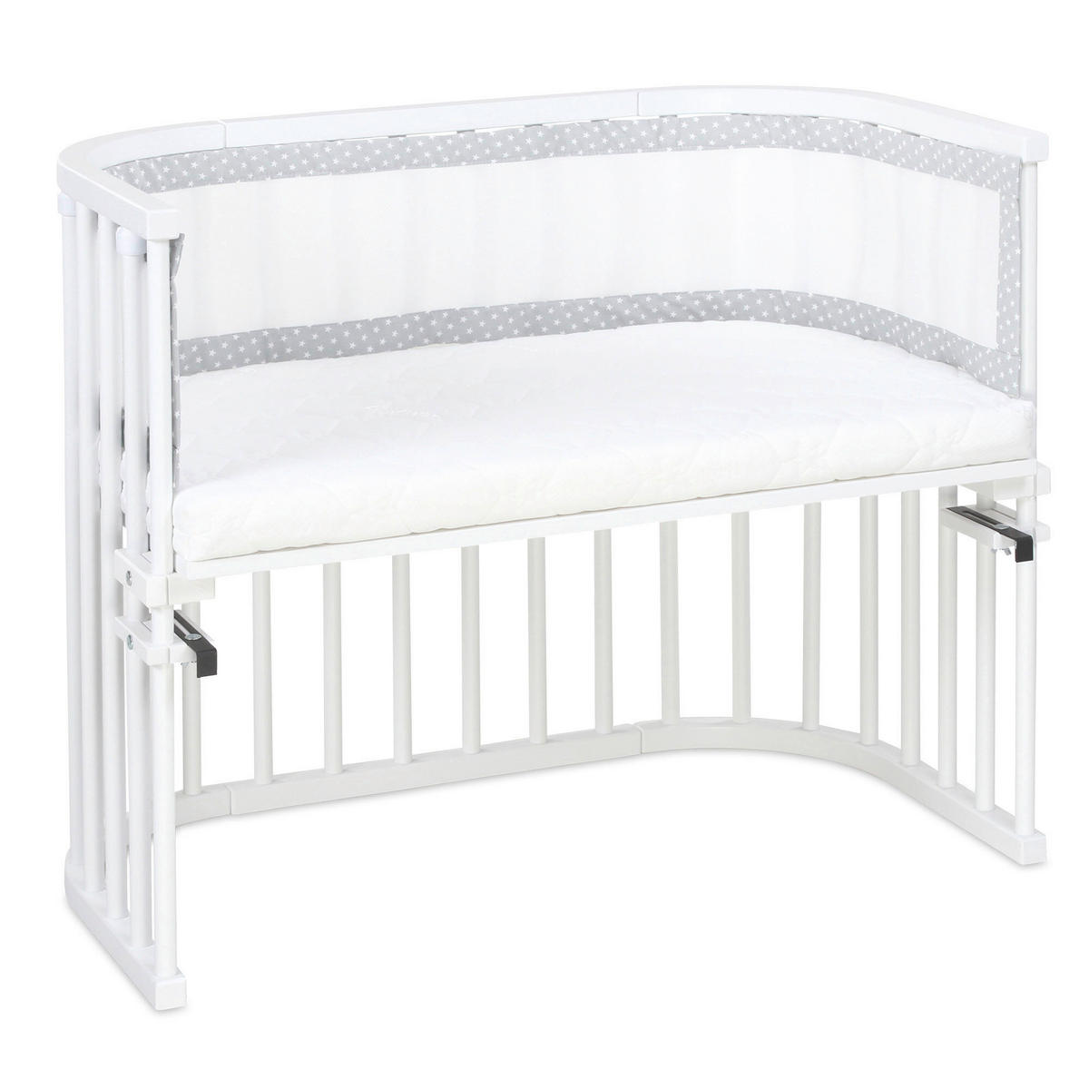 NESTCHEN babybay Nestchen 3D Mesh  - Hellgrau, Basics, Naturmaterialien (168/24/2cm) - Tobi