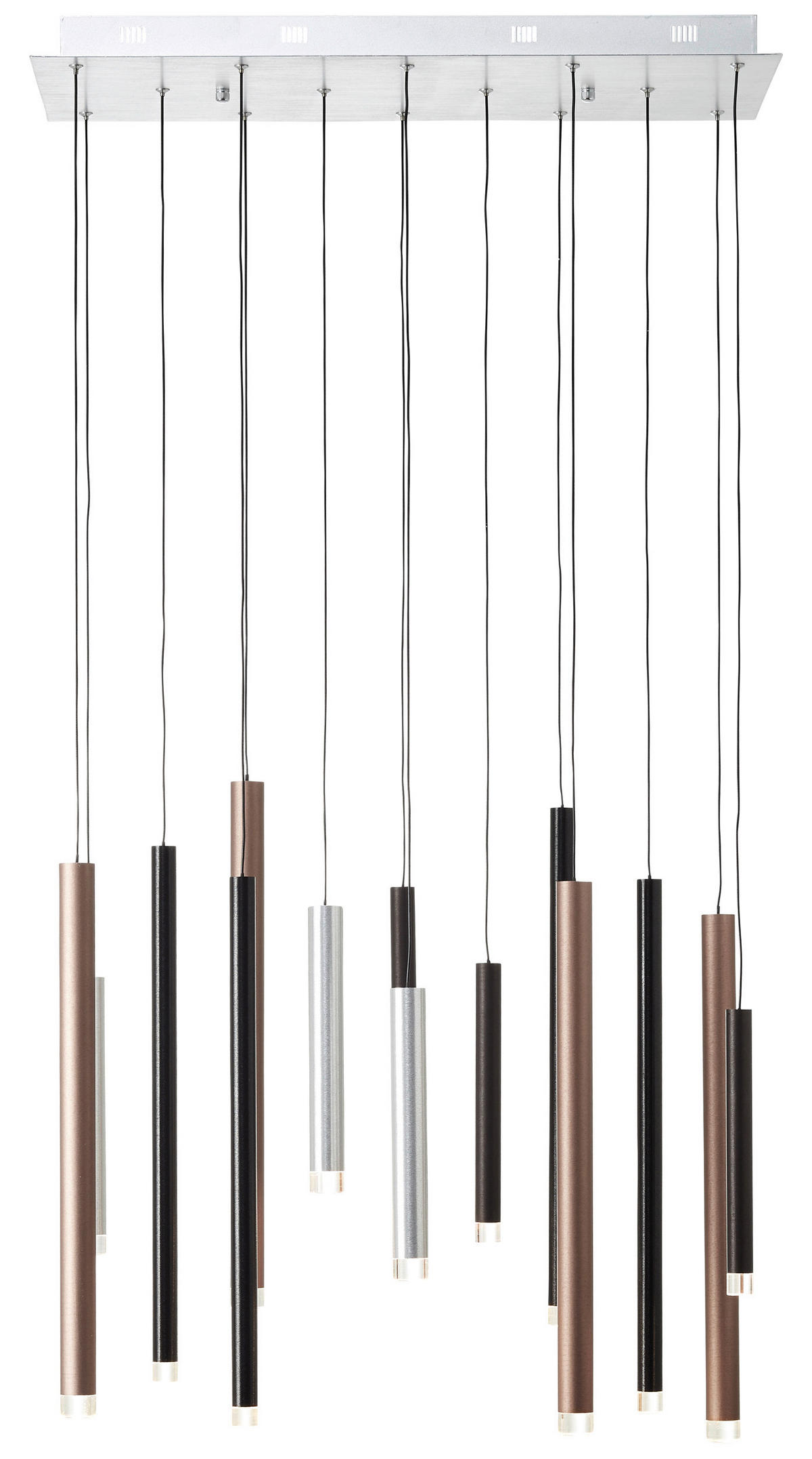 LED-HÄNGELEUCHTE 70/30/180 cm  - Hellbraun/Silberfarben, Design, Kunststoff/Metall (70/30/180cm) - Brilliant