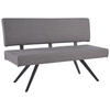 SITZBANK Metall, Textil Hellgrau  - Hellgrau/Schwarz, Konventionell, Textil/Metall (140/90/62cm) - MID.YOU