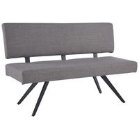 SITZBANK Metall, Textil Hellgrau  - Hellgrau/Schwarz, Konventionell, Textil/Metall (140/90/62cm) - MID.YOU