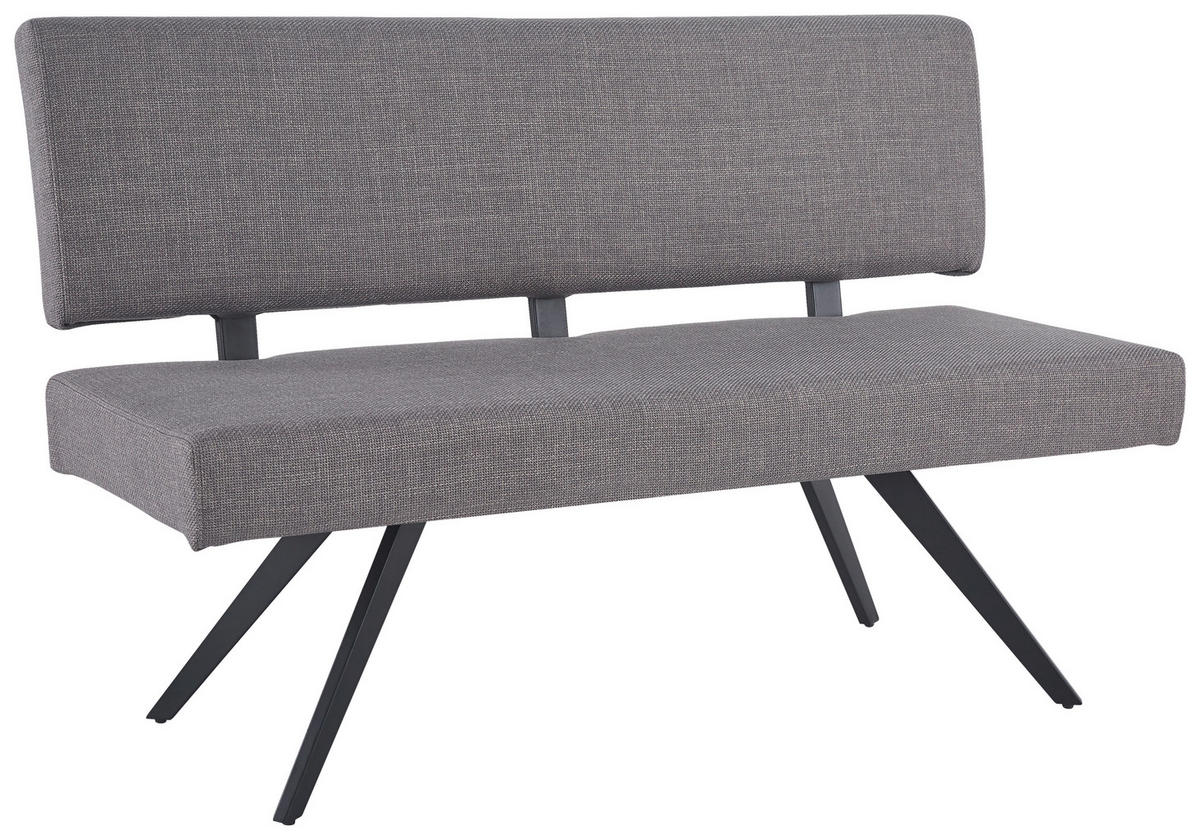 SITZBANK Metall, Textil Hellgrau  - Hellgrau/Schwarz, Konventionell, Textil/Metall (140/90/62cm) - MID.YOU