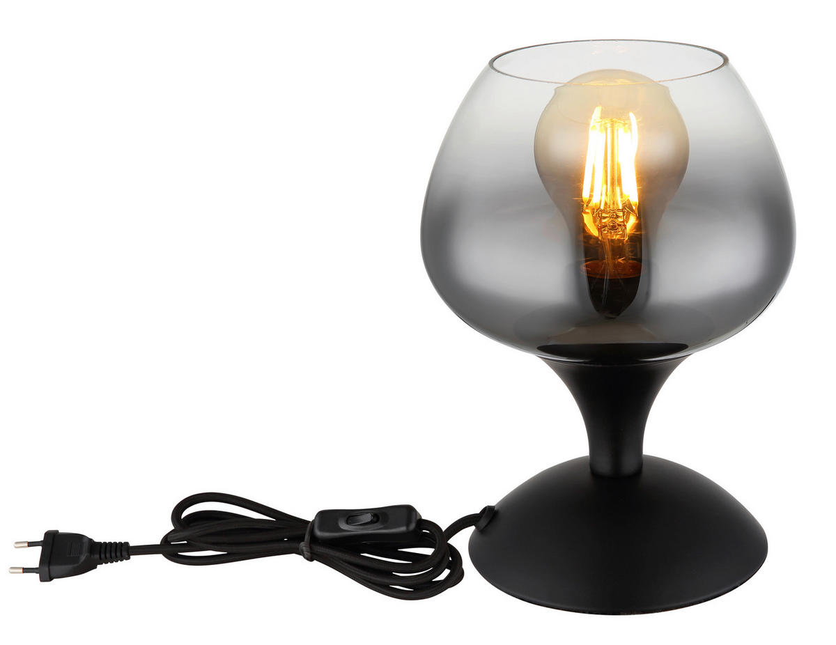 STOLNÍ LAMPA, E27, 15/20.5 cm  - černá, Basics, kov/sklo (15/20.5cm) - Globo
