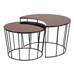 SATZTISCH Schwarz, Bronzefarben  - Schwarz/Bronzefarben, Trend, Glas/Metall - Ambia Home