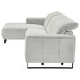 ECKSOFA  in Cord Hellgrau  180/266 cm  - Hellgrau/Schwarz, KONVENTIONELL, Textil/Metall (180/266cm) - Hom`in