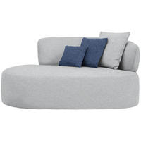 RÉCAMIERE  in Flachgewebe Grau, Dunkelblau  - Schwarz/Dunkelblau, MODERN, Kunststoff/Textil (166/86/105cm) - Hom`in