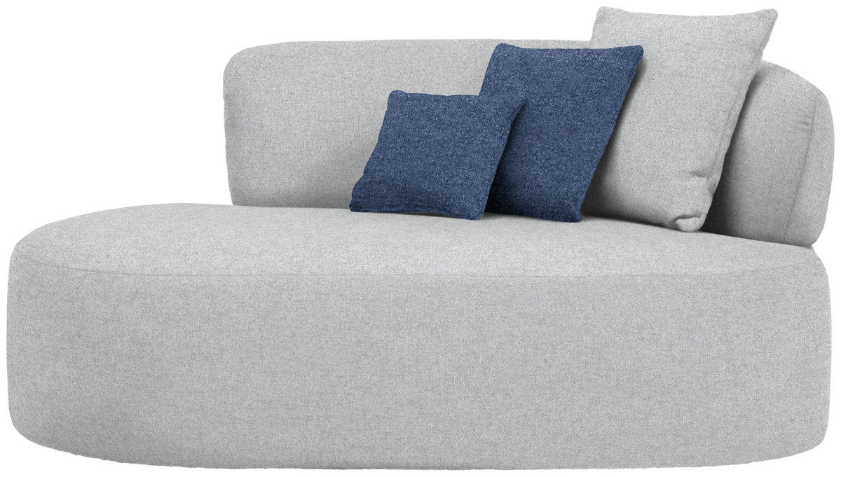 RÉCAMIERE  in Flachgewebe Grau, Dunkelblau  - Schwarz/Dunkelblau, MODERN, Kunststoff/Textil (166/86/105cm) - Hom`in