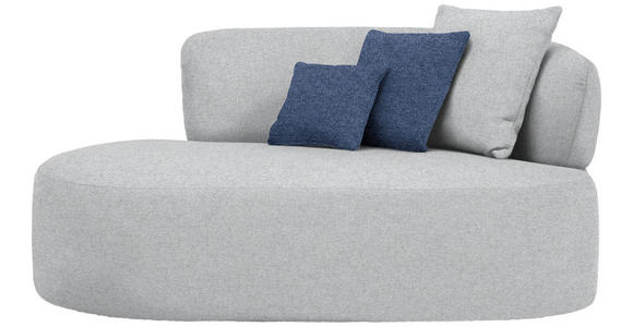 RÉCAMIERE  in Flachgewebe Grau, Dunkelblau  - Schwarz/Dunkelblau, MODERN, Kunststoff/Textil (166/86/105cm) - Hom`in