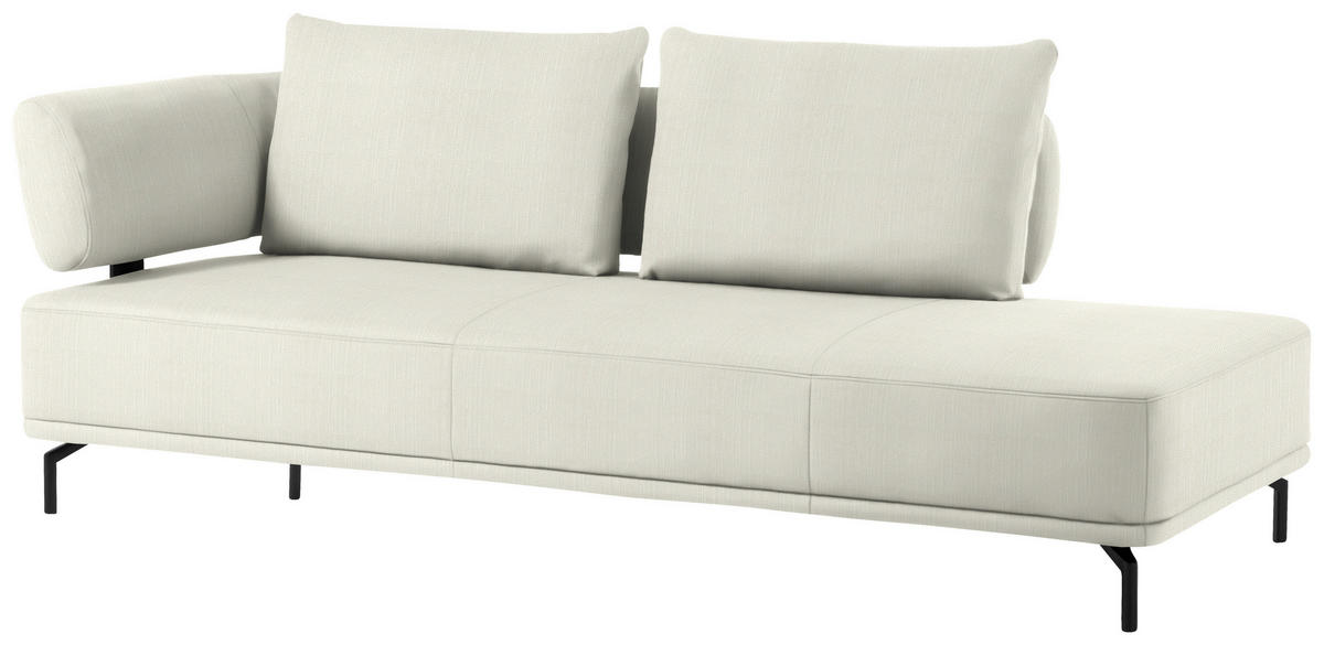 RÉCAMIERE in Flachgewebe Naturfarben  - Schwarz/Naturfarben, Design, Textil/Metall (227/89/101cm) - Dieter Knoll