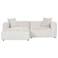ECKSOFA  in Chenille Creme  178/231 cm  - Creme/Schwarz, MODERN, Kunststoff/Textil (178/231cm) - Carryhome