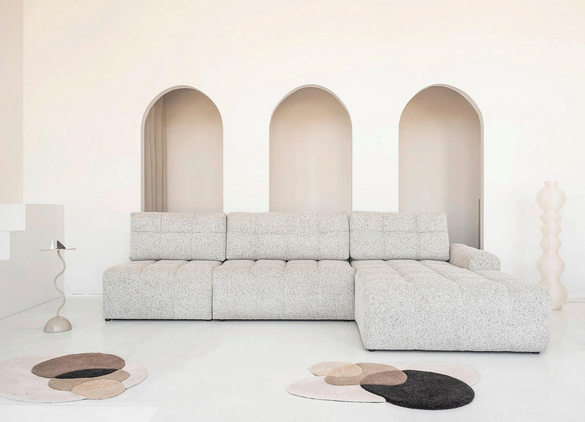 ECKSOFA  in Taupe  338/184 cm  - Taupe/Schwarz, Design, Textil (338/184cm) - MID.YOU