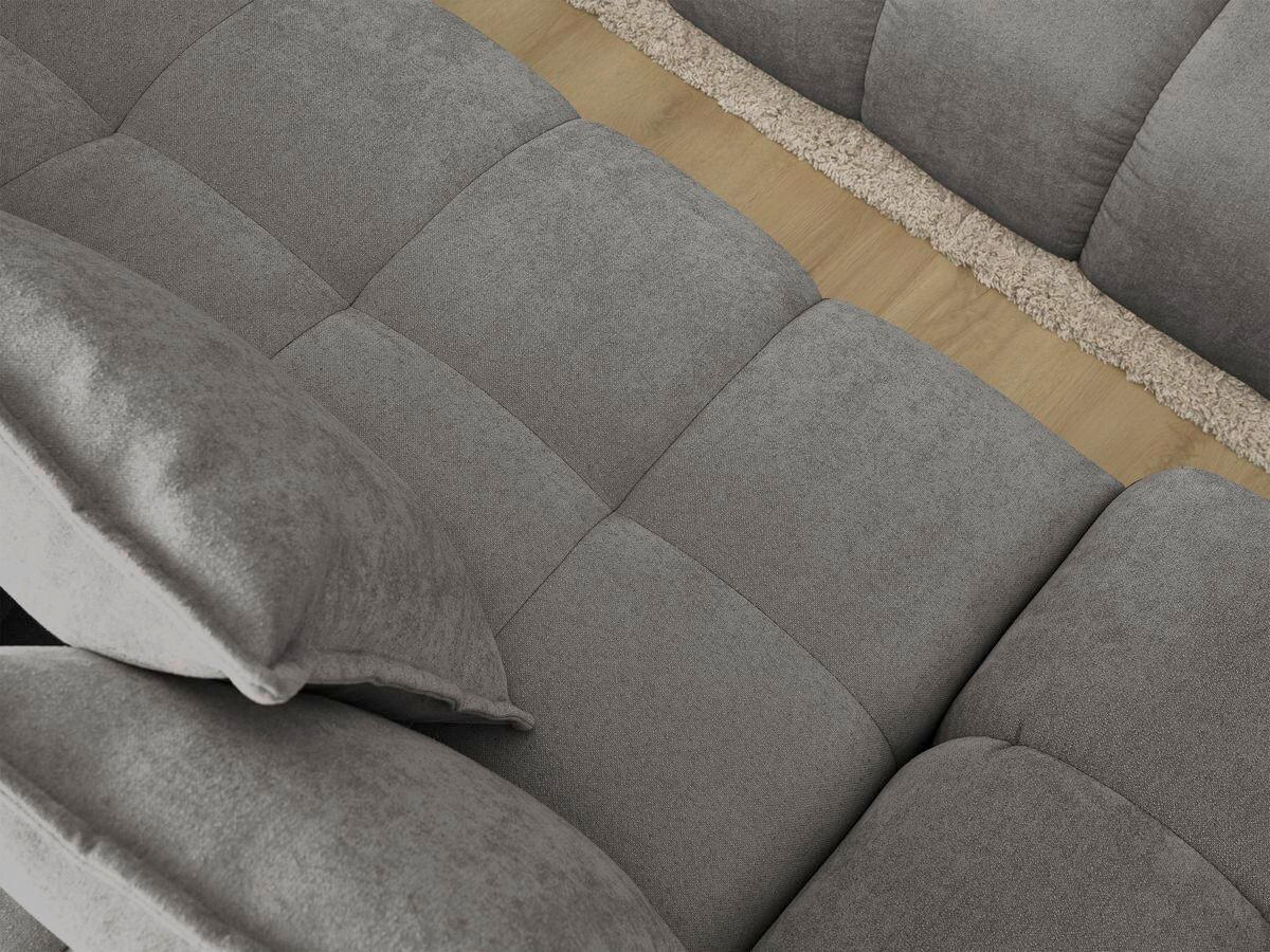 ECKSCHLAFSOFA EVEREST  mit Rücken echt, Armteil links, Armteil rechts Struktur Dunkelgrau  - Dunkelgrau/Schwarz, MODERN, Kunststoff/Textil (318/180cm) - Livetastic