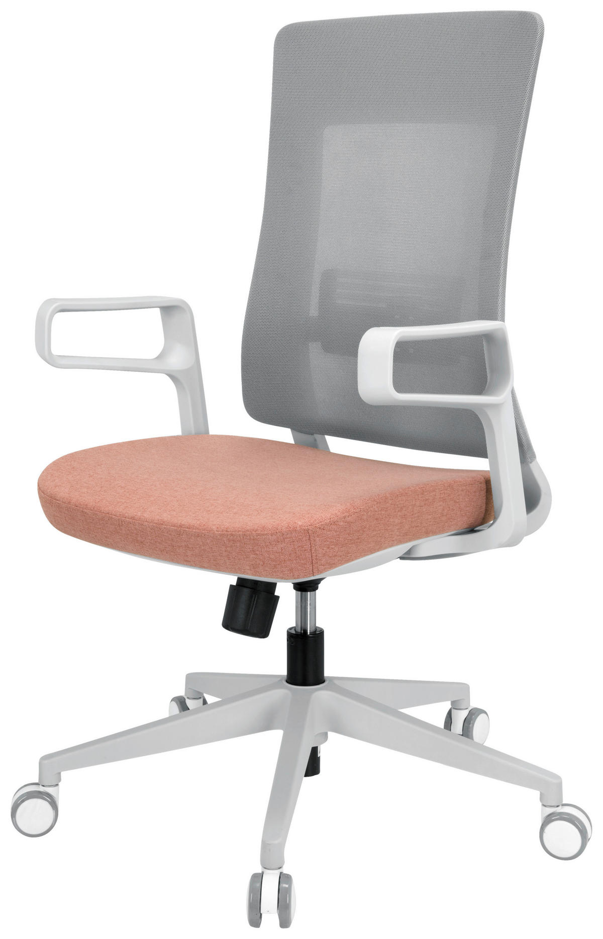 DREHSTUHL  in Netzbespannung, Flachgewebe Grau, Rosa  - Rosa/Grau, Basics, Kunststoff/Textil (58/104/59cm) - MID.YOU