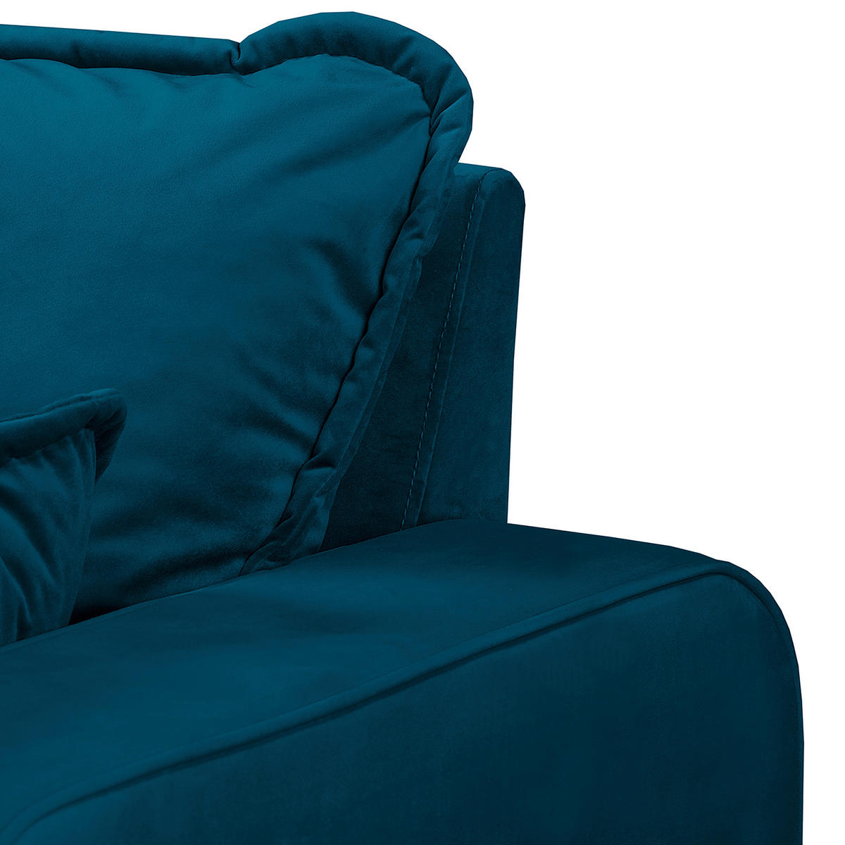 ECKSOFA Mikrofaser Blau  - Wengefarben/Blau, Design, Holz/Textil (150/230cm) - Livetastic