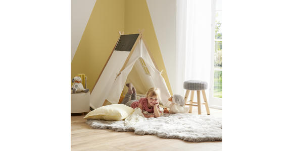 SPIELZELT - Dunkelgrau/Creme, Basics, Holz/Textil (100/100/110cm) - My Baby Lou