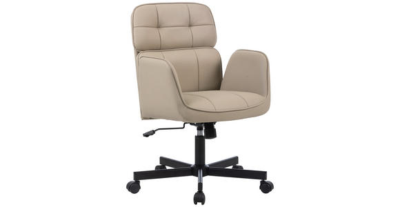 DREHSTUHL in Lederlook Schwarz, Hellbraun - Hellbraun/Schwarz, Design, Kunststoff/Textil (57/85-92,5/60,5cm) - Carryhome