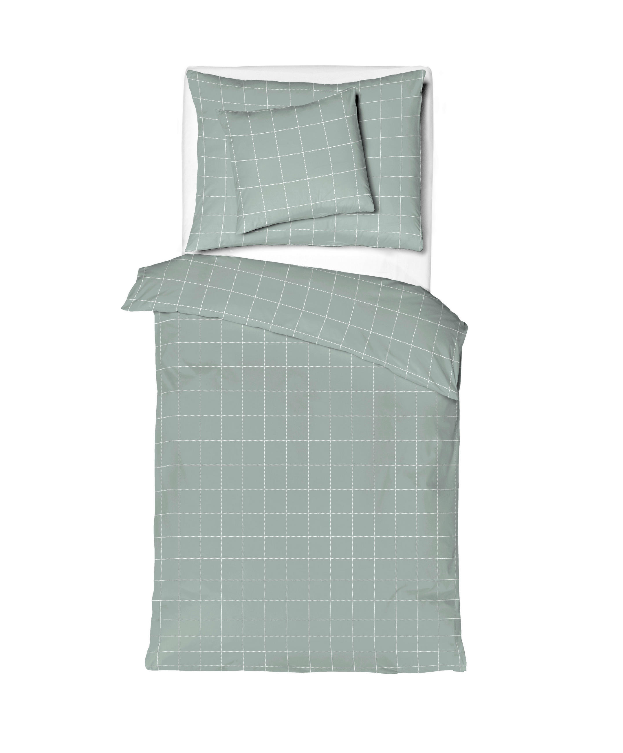 ÁGYNEMŰHUZAT-GARNITÚRA 140/200 cm  - zsályazöld, Basics, textil (140/200cm)